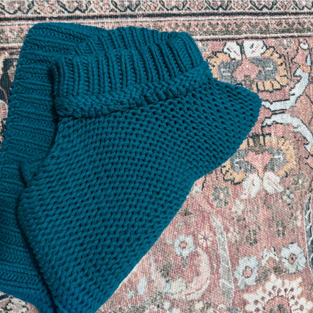 Free People Teal Cowl Neck Sweater